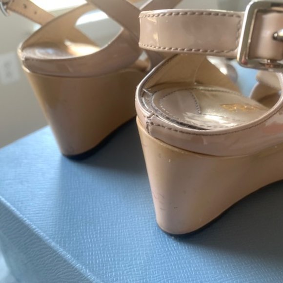 Prada Wedge Patent Leather Sandals (worn once) - Picture 3 of 3